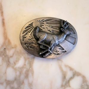 Vintage Siskiyou Whitetail deer 3d belt buckle